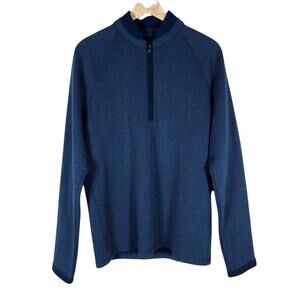 Adidas Quarter Mens Zip Pullover Small Blue Athletic Normcore Classic Sportswear